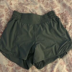 Green Lululemon Hotty Hot Shorts
